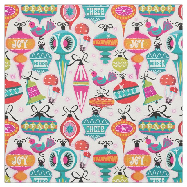 Tela Fabric de Navidades de ornamentos modernos de medi (Retal)