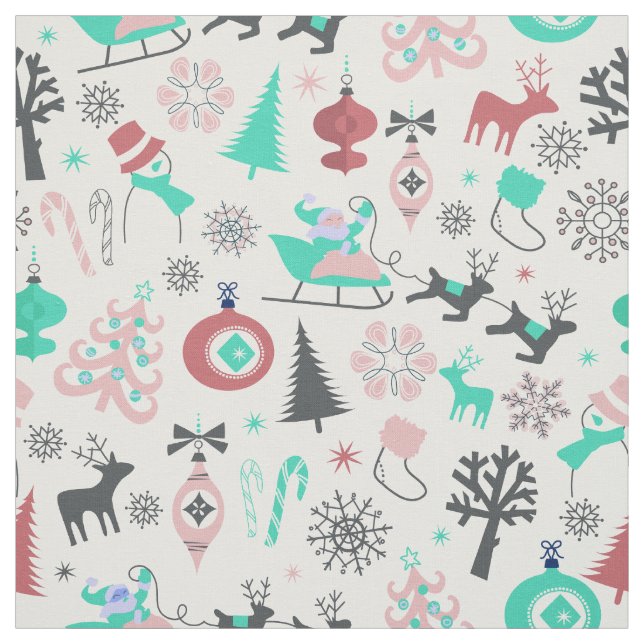 Tela Fabric de Navidades Retro Santa Deers (Retal)