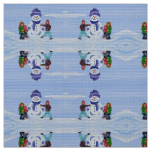 Tela Fabric De Niños Snowman