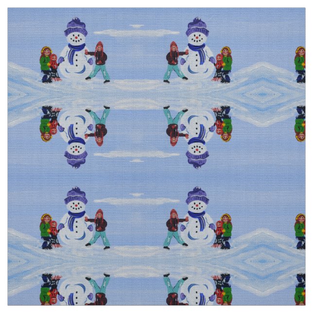 Tela Fabric De Niños Snowman (Retal)