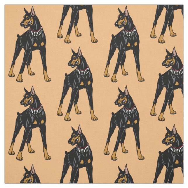 Tela  Fabric de perro Dobermann o Doberman Pinscher (Retal)
