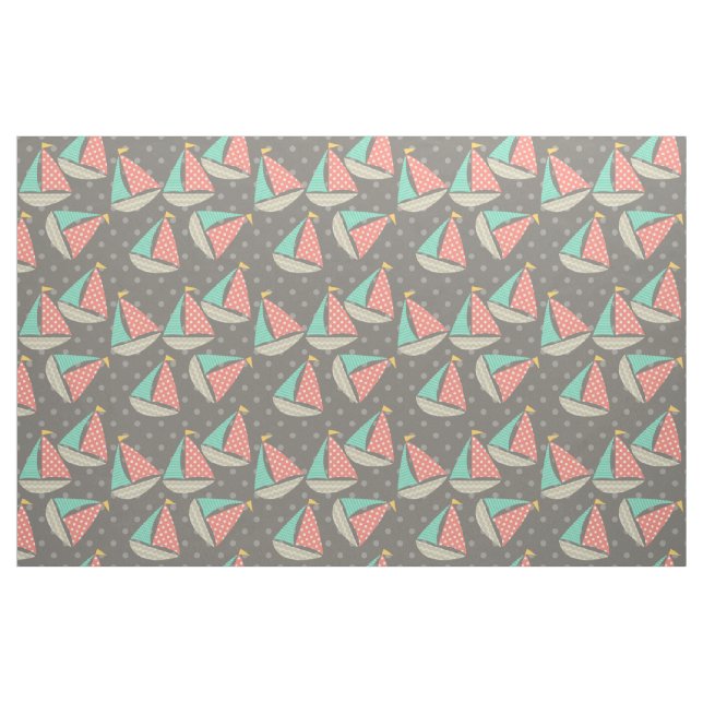 Tela Fabric de veleros con patentamiento ("Cuarto gordo" (fat quarter))