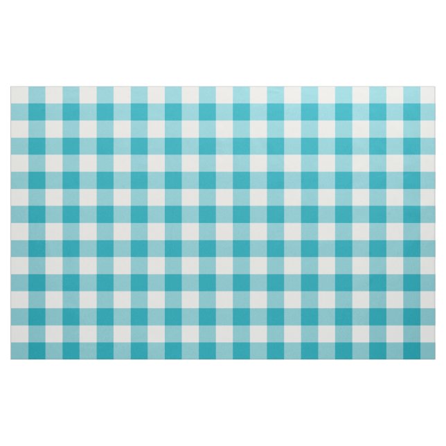 Tela Fabric del patrón Aqua Blue Gingham (Yarda)