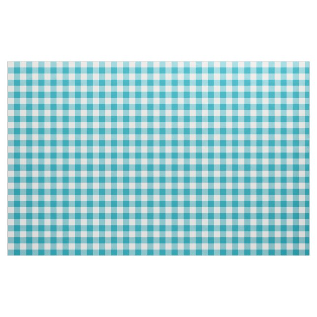 Tela Fabric del patrón Aqua Blue Gingham (Yarda)