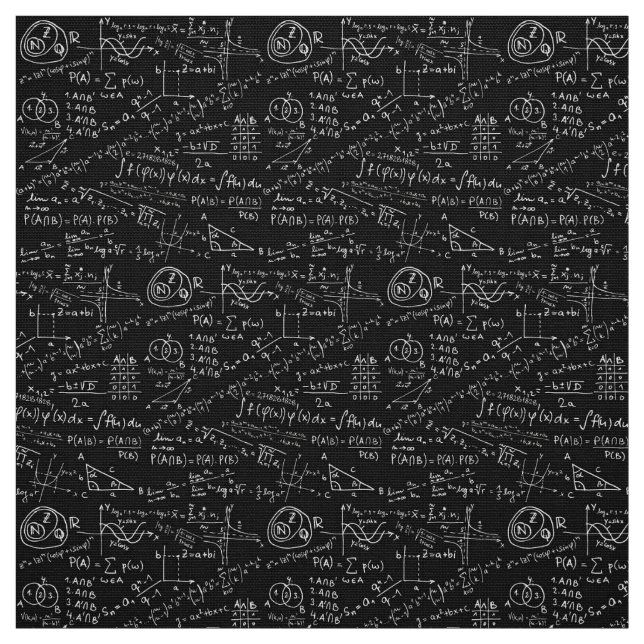 Tela Fabric - Fórmula de matemáticas en blanco y negro (Retal)