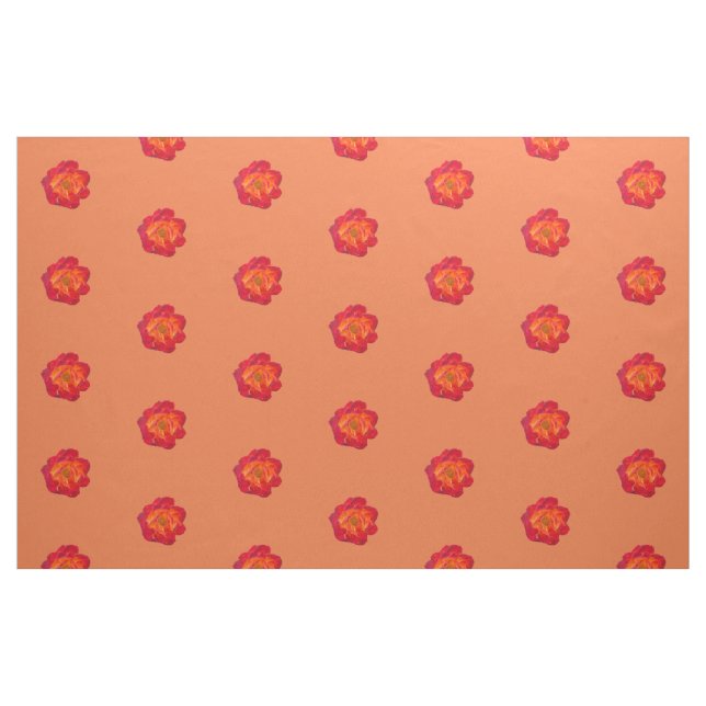 Tela Fabric Rosa Naranja rojo ("Cuarto gordo" (fat quarter))