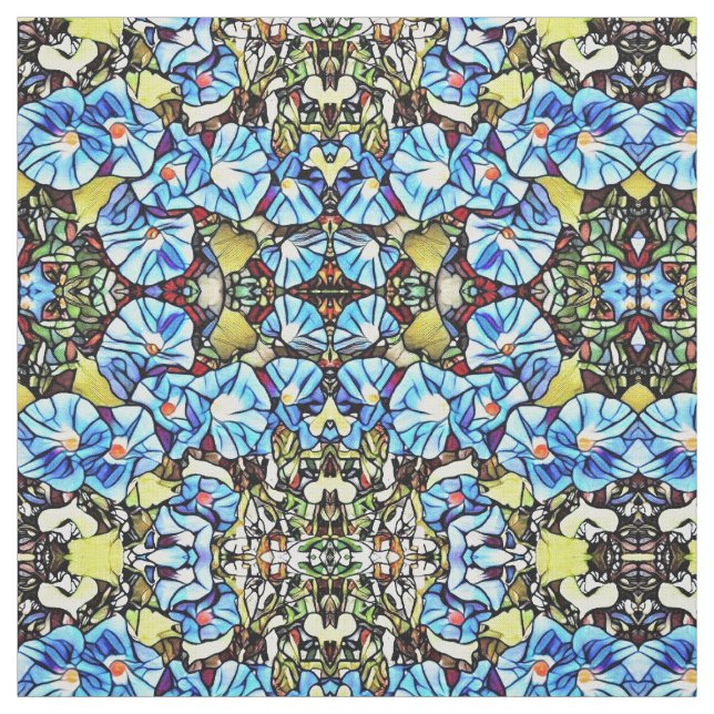 Tela Fabric - SG Blue Morning Glories (Retal)