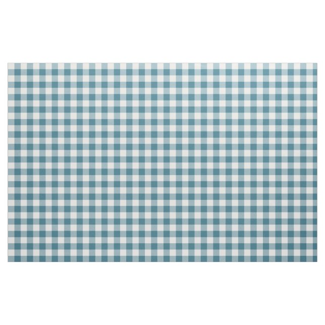 Tela Fabric verde azulado del patrón de Gingham ("Cuarto gordo" (fat quarter))