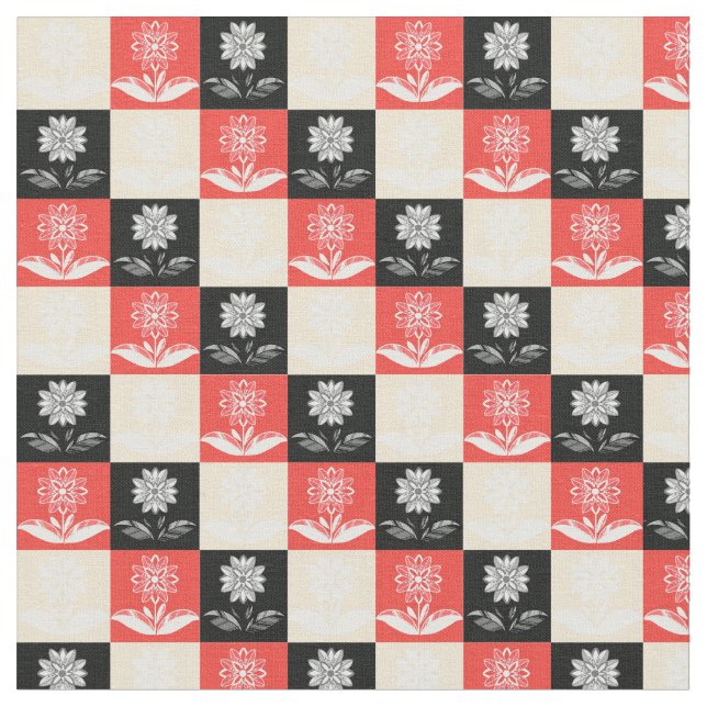 Tela Fabric with a pattern with contrasting squares (De cerca)