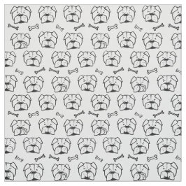 Tela Fabric with an english bulldog pattern