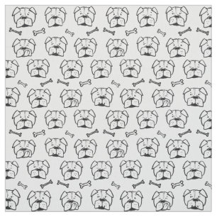 Tela Fabric with an english bulldog pattern
