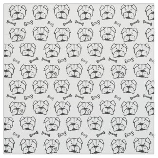 Tela Fabric with an english bulldog pattern