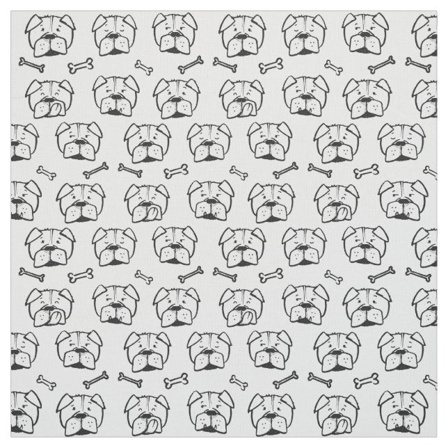 Tela Fabric with an english bulldog pattern (Retal)