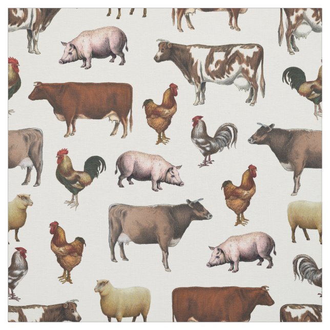 Tela Fabricación de animales de granja de cosecha de vi (Retal)