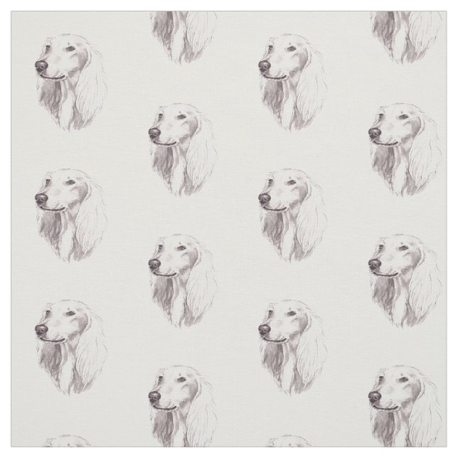 Tela Fabricación de arte de perro Saluki Head (Retal)