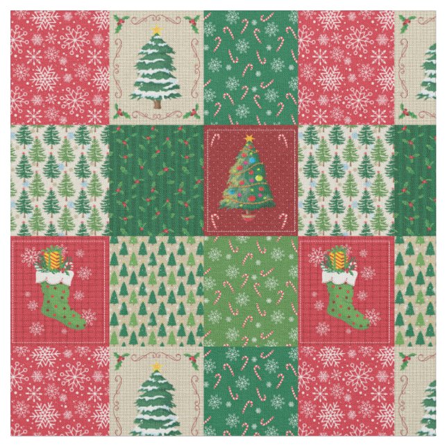 Tela Fácil colcha de Navidad en patchwork (De cerca)