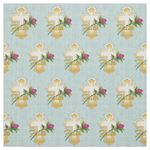 Tela Faith Christian Cross Fabric