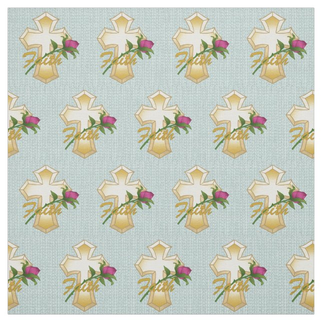 Tela Faith Christian Cross Fabric (Retal)