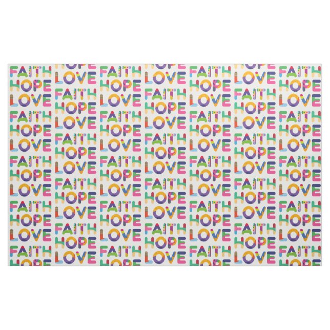 Tela Faith Hope Love ("Cuarto gordo" (fat quarter))