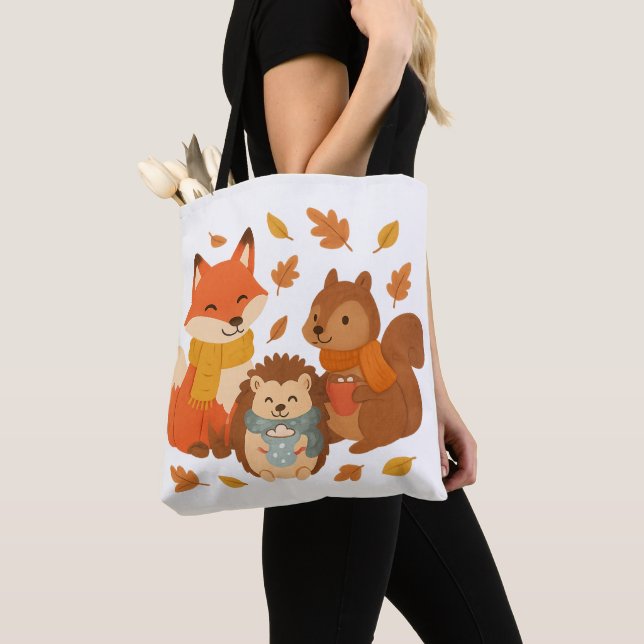 Tela Fall Friends – Bolso de la tripulación acogedora d (Detalle)