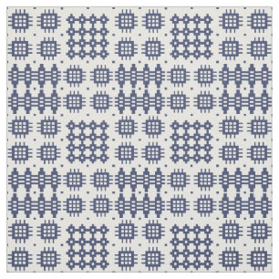 Tela Falsa tapicería Galés azul marino en blanco