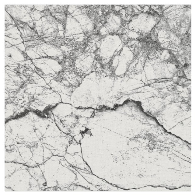 Tela Falso modelo de mármol moderno blanco y negro (De cerca)