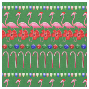 Tela Famosos Navidades de flamencos rosados tropicales 
