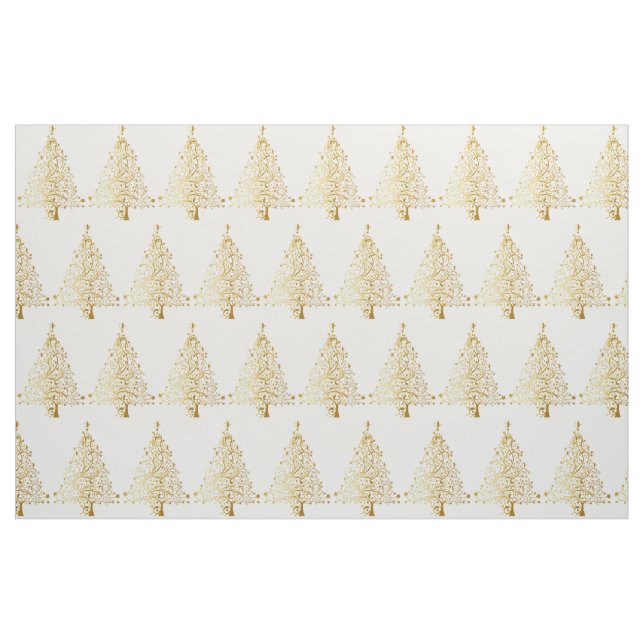 Tela Fancy Gold Christmas Tree Thunder_Cove ("Cuarto gordo" (fat quarter))