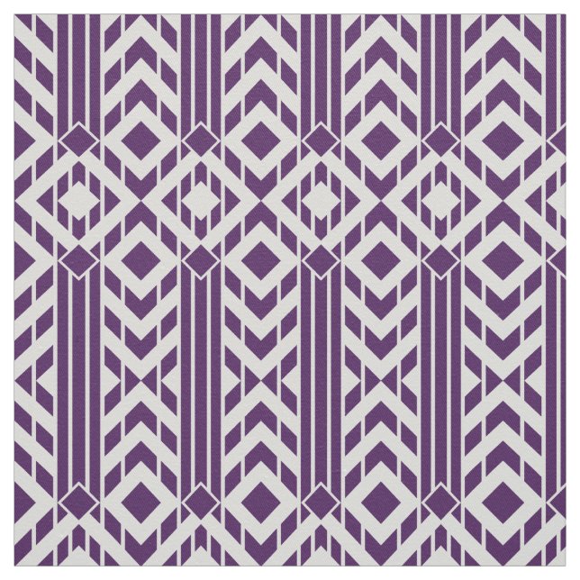 Tela Fancy Purple & Grey Chevron Stripes Fabric (Retal)