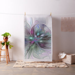 Tela Fantasía abstracta moderna y colorida de flor frac