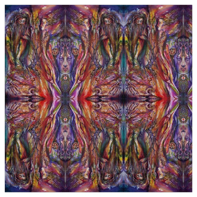 Tela Fantasía azul púrpura VIVIENE Y MERLIN (Retal)