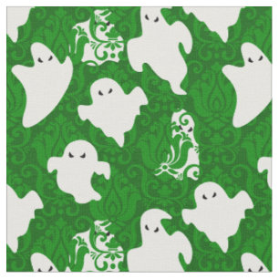Tela fantasma de damasco verde halloween aparición para