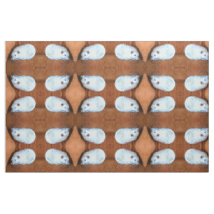 Tela Fantasma Mascota de Fancy Blanco Rat Pattered Fabr