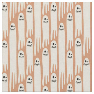 Tela Fantasmagóricos fantasmas en crema y naranja – Hal