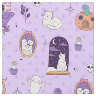 Tela fantasmal gato morado caprichoso de halloween espe