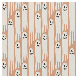 Tela Fantasmales amistosos en crema y naranja – Hallowe