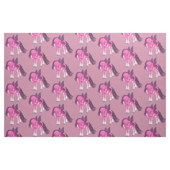 Tela Fantasy Pixie Fairy Clydesdale Horse ("Cuarto gordo" (fat quarter))