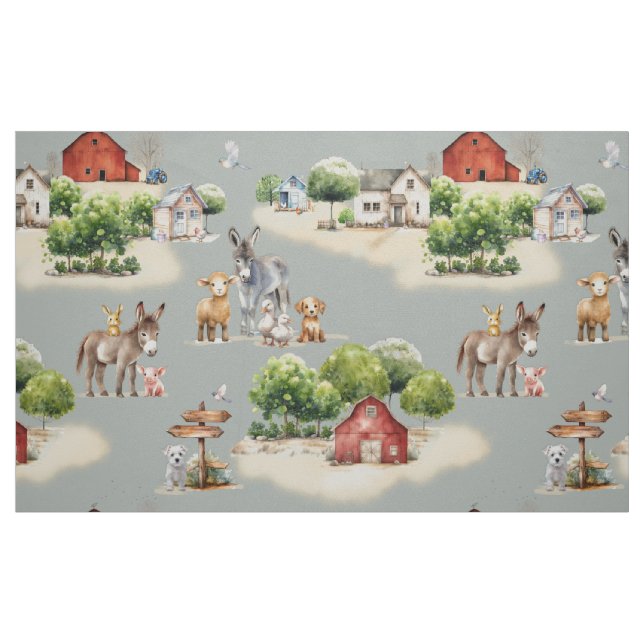 Tela Farm Land Large Image Pattern ("Cuarto gordo" (fat quarter))