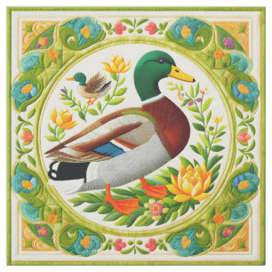 Tela Faux Embroidered and Quilly Look Mallard Duck