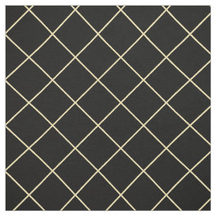 Tela Faux Gold Squares Black Checkered Geometric Modern
