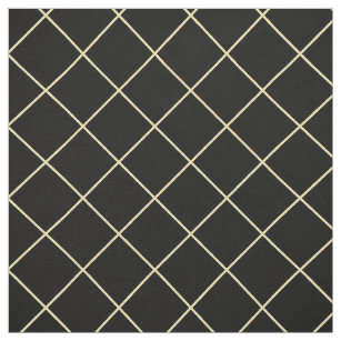 Tela Faux Gold Squares Black Checkered Geometric Modern