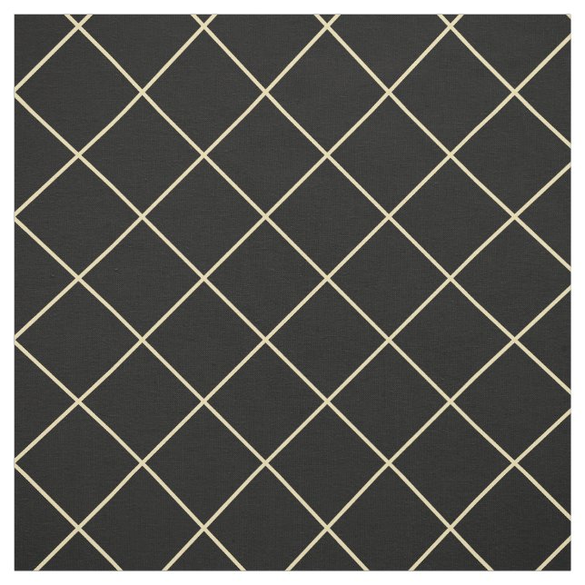 Tela Faux Gold Squares Black Checkered Geometric Modern (Retal)