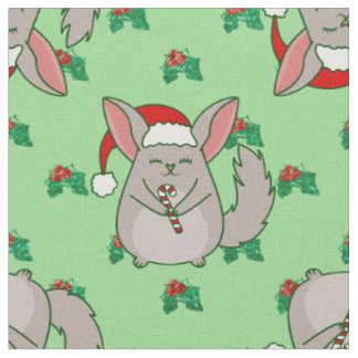 Tela fea navidad Chinchilla papá noel acebo