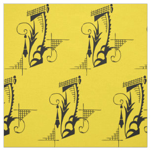 Tela Feathery Motif Estructural-Natural Deco-Nouveau