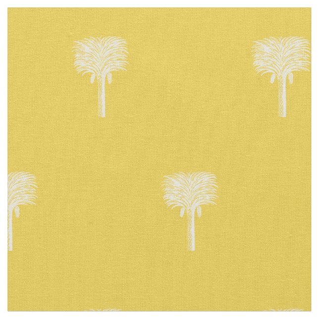 Tela Fecha tropical moderna Palm Amarillo (De cerca)