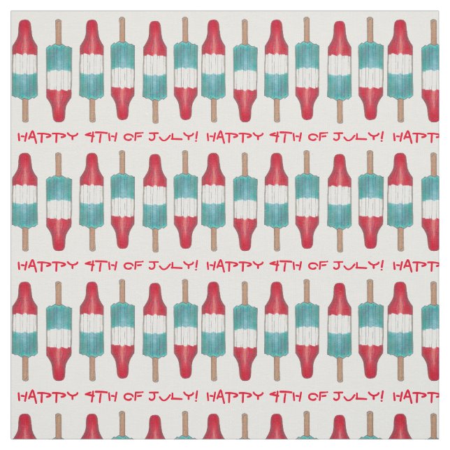 Tela Felices 4 de Julio Americana Rocket Pop Popsicles (Retal)