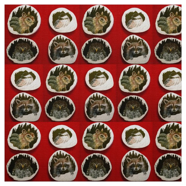 Tela Felices amigos de invierno (Retal)