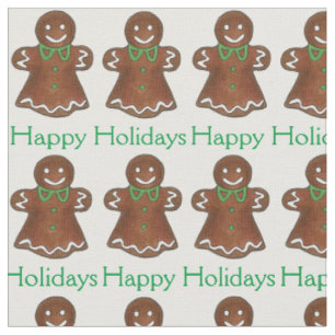 Tela Felices fiestas Gingerbread Navidades de cookie