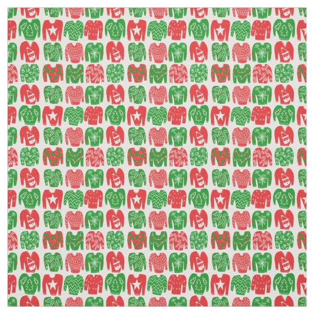Tela Felices Fiestas Navidades feos Patrón de suéter (Retal)