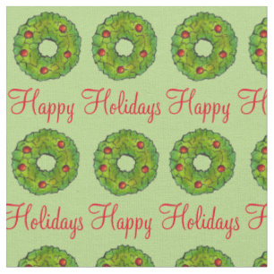 Tela Felices fiestas Navidades Navidad Cookie verde de